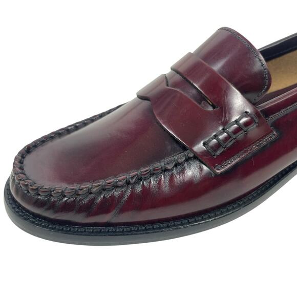Mango MNG Round Toe Leather Penny Loafer Burgundy Red Size 38/ US 7.5 - Picture 6 of 13
